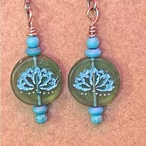 Handcrafted Blue and Green Earrings